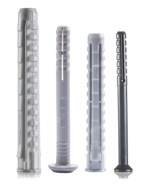Preview: Set Of Plastic Wall Anchors Isolated