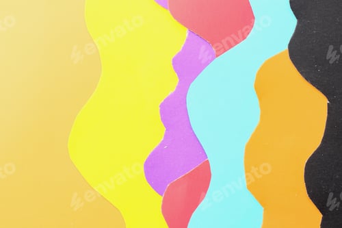 Preview: Chaotic Curved Lines Of Colored Paper, Background