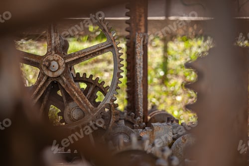 Preview: Detail Of Old Rusty Gears Of A Vintage Industrial Machinery