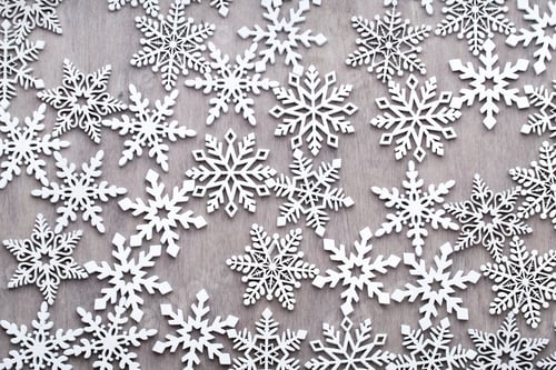 Preview: White Wooden Decorative Snowflakes On Wooden Background, The Christmas Decor.