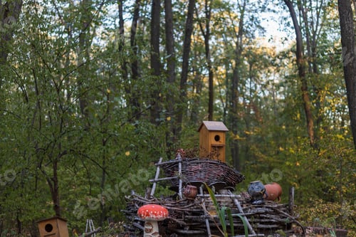 Preview: Decorating A Garden, City Park Or Leisure Space. Decorative Paraphernalia. Selective Focus
