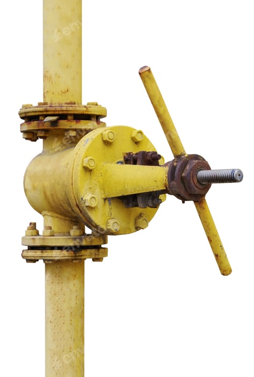 Preview: Old Metal Pipe With Valve On White Background