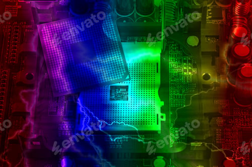 Preview: Computer Motherboard, Electronic Components On Circuits Board