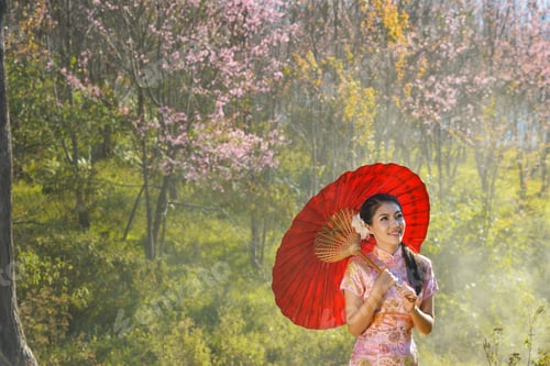 Preview: Asian Woman Wearing Traditional China,Vintage Style