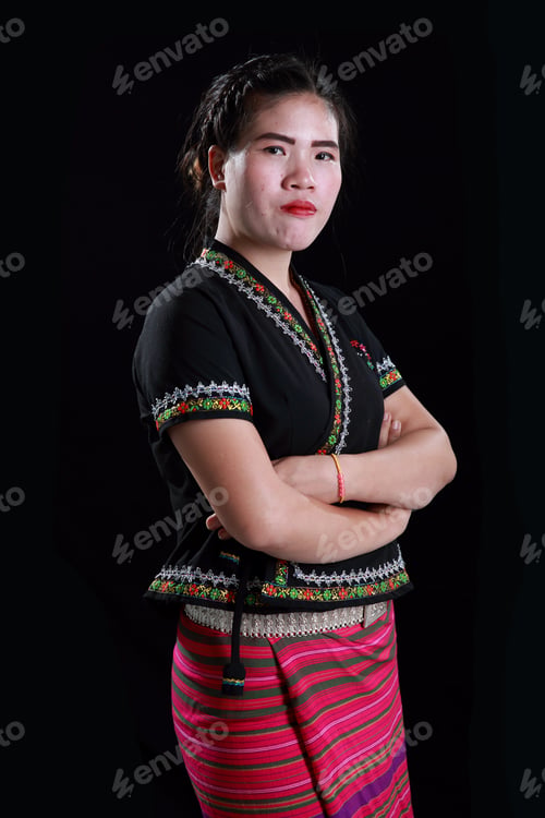 Preview: Happy Lua Or Lawa Woman, Ethnic Group In Northern Thailand, Myanmar And Lao, Posing In Hill Tribe