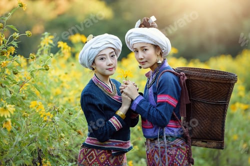 Preview: Asian Woman Wearing Traditional Thai Culture Lanna Style,Vintage Style,Chaingmai Thailand