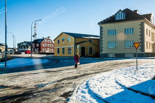 Preview: Small Town Of Stykkisholmur Winter View Which Is A Tow Situated In The Western Part Of Iceland, In