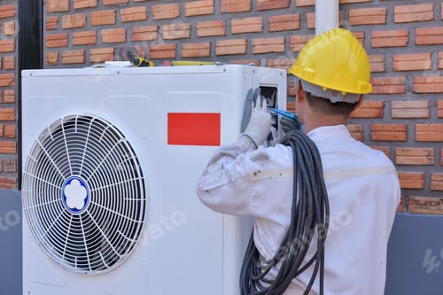 Preview: A Young Asian Air Conditioner Technician Or Air-Conditioning Installation Technician Is About To