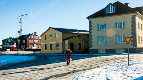 Preview: Small Town Of Stykkisholmur Winter View Which Is A Tow Situated In The Western Part Of Iceland, In