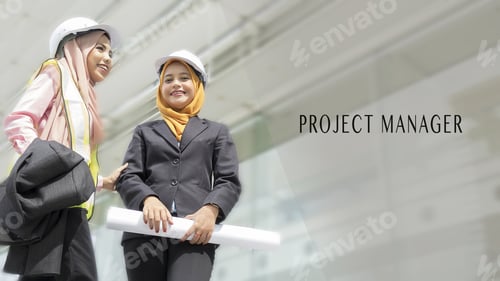 Preview: Beauty Two Hijab Engineer Smiling With General Engineering And Occupational Safety And Health