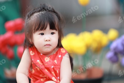 Preview: Portrait Of Little Girl In Summer Day