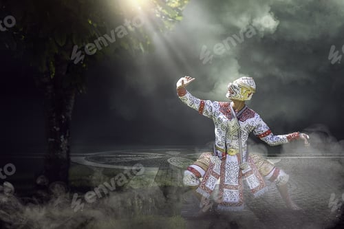 Preview: Art Culture Thailand Dancing In Masked Khon Hanuman
