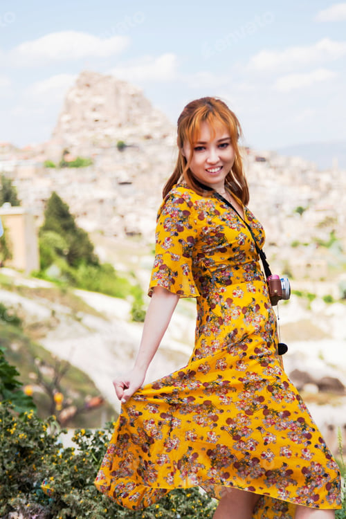 Preview: Vacation In Turkey View Of Pigeon Valley During Summer With Tourist Model