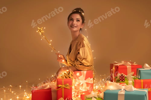 Preview: Beautiful Angle In Golden Dress,Ballet Dance Bless In Celebration,Wish Everybody Happy.