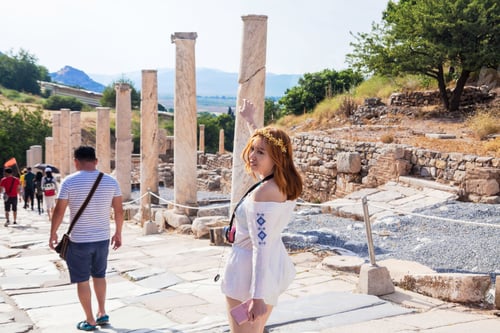 Preview: Vacation In Turkey View Of Ephesus Ancient City During Summer Which Was An Ancient Greek City On