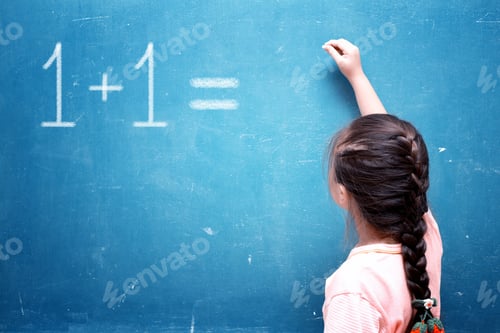 Preview: Girl Drawing On Chalkboard
