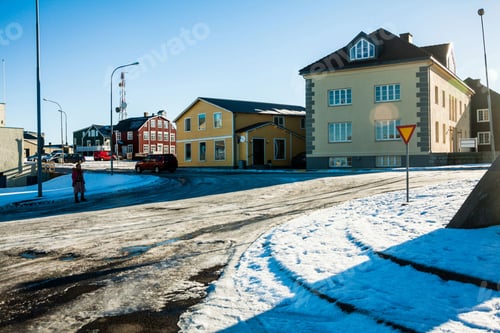 Preview: Small Town Of Stykkisholmur Winter View Which Is A Tow Situated In The Western Part Of Iceland, In