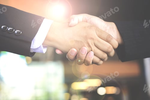Preview: Abstract Handshake With Lens Flare.