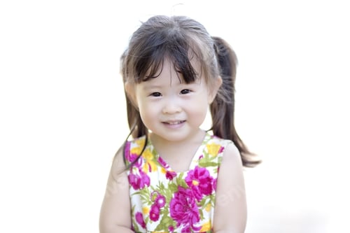 Preview: Smile Asian Little Girl White Background