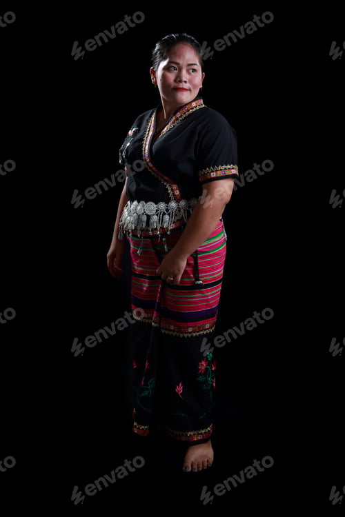 Preview: Lua Or Lawa Woman, Ethnic Group In Northern Thailand And Lao, Full Body Posing In Hill Tribe