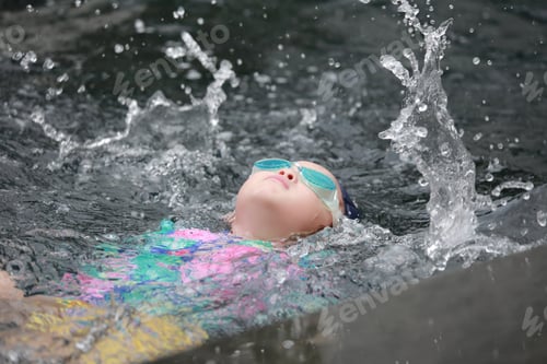 Preview: Asian Little Girl In Swimming Pool