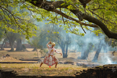 Preview: The Pantomime (Khon) Festival Candles,Thai Traditional Dance Of The Ramayana Epic Drama Art,Thailand