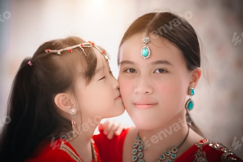 Preview: Portrait Of Beautiful Young Indian Girl In Saree Dress