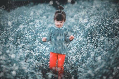 Preview: Little Girl Walking In The Winter Park