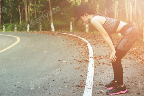 Preview: Healthy Young Woman Exercising In Sunny Bright Light. Sport Exercise Concept.