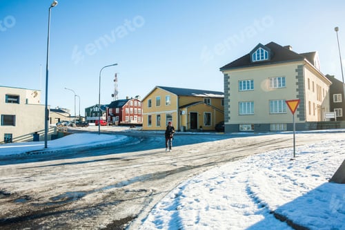 Preview: Small Town Of Stykkisholmur Winter View Which Is A Tow Situated In The Western Part Of Iceland, In