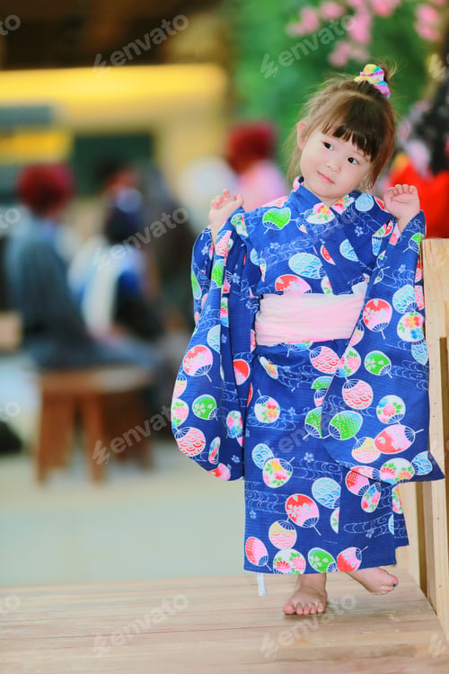 Preview: Little Girl In Yukata Traditional Dress