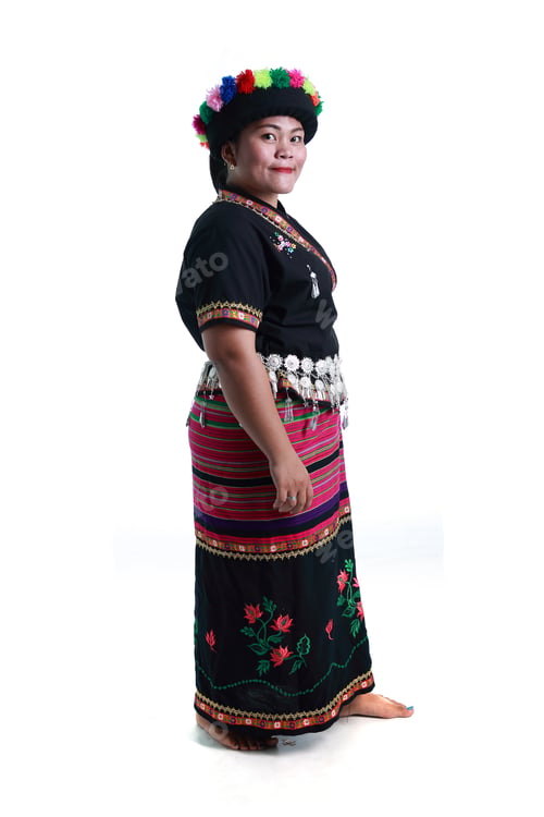 Preview: Lua Or Lawa Woman, Ethnic Group In Northern Thailand And Lao, Full Body Posing In Hill Tribe