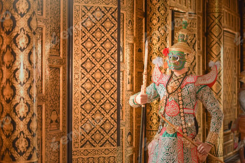 Preview: Khon Is Traditional Dance Drama Art Of Thai Classical Masked.Art Culture Thailand Dancing In Masked