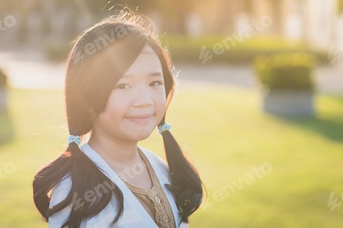 Preview: Close Up Of Beautiful Asian Girl Outdoors,Vintage Filter