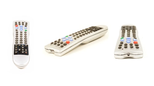 Preview: A 16X9 Resolution Composite Of Three Universal Remote Controllers In Different Angles Isolated Over