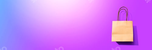 Preview: Shopping Bag With Shadow Overhead View - Flat Lay