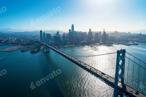 Preview: Aerial View Of The Bay Bridge In San Francisco, Ca