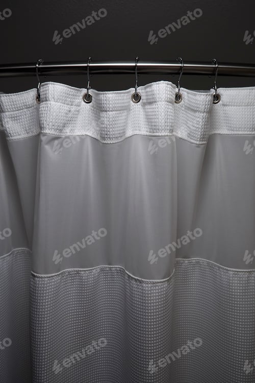 Preview: Curved Shower Curtain Rod And Shower Curtain.