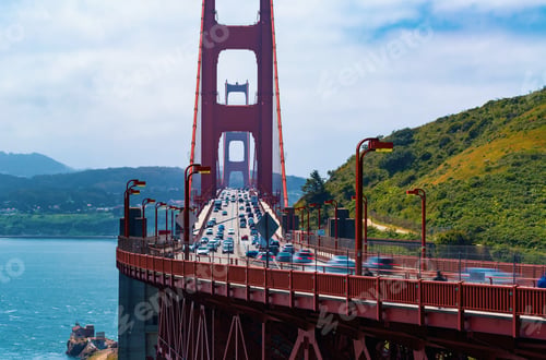 Preview: Traffic Passes Over San Francisco'S Golden Gate Bridge From Marin County