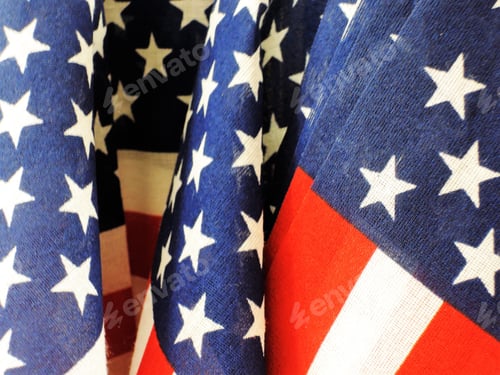 Preview: American Flag Fabric Displayed in Patriotic Celebration