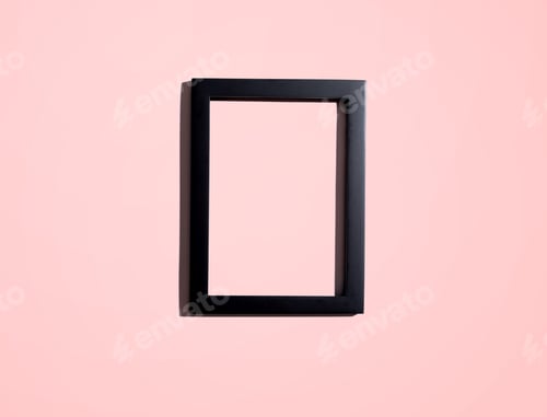 Preview: Blank Photo Frame - Overhead View Flat Lay