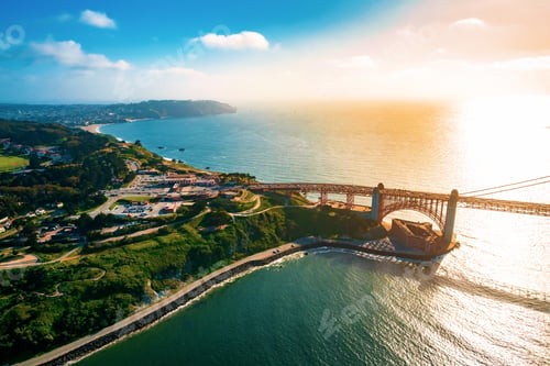 Preview: Aerial View Of The Golden Gate Bridge In San Francisco, Ca