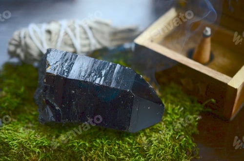 Preview: Rare Black Quartz Crystal Cluster Tibetan Specimen. Huge Point, Little Matrix! Premium Quality