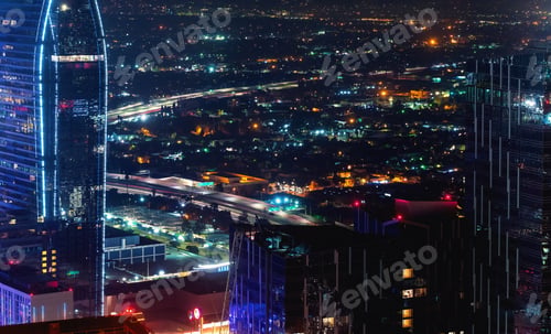 Preview: Aerial View Of Downtown Los Angeles, Ca At Night