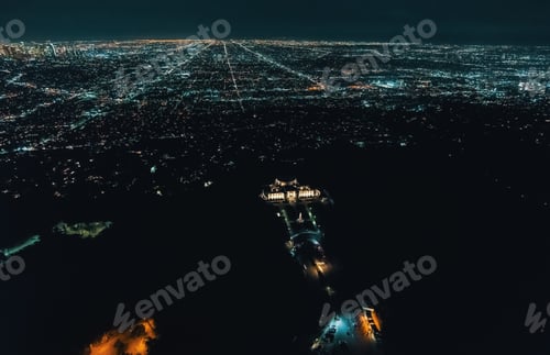 Preview: Aerial View Of The Sprawling Los Angeles Cityscape From Behind Griffith Park