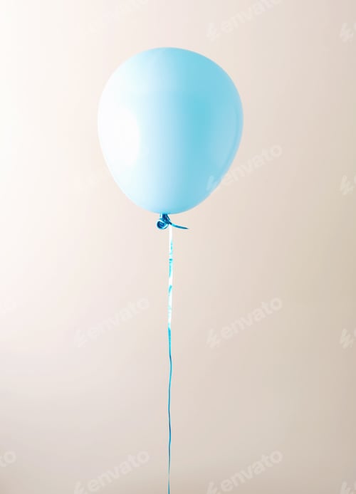 Preview: Floating Balloon On An Off White Background
