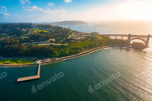 Preview: Aerial View Of The Golden Gate Bridge In San Francisco, Ca