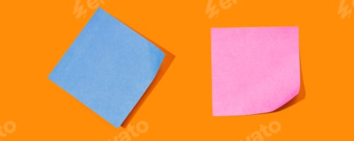 Preview: Sticky Notes With Shadow Overhead View - Flat Lay