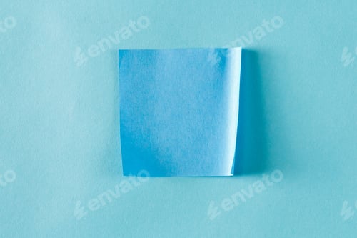 Preview: Blank Sticky Note On A Blue Background