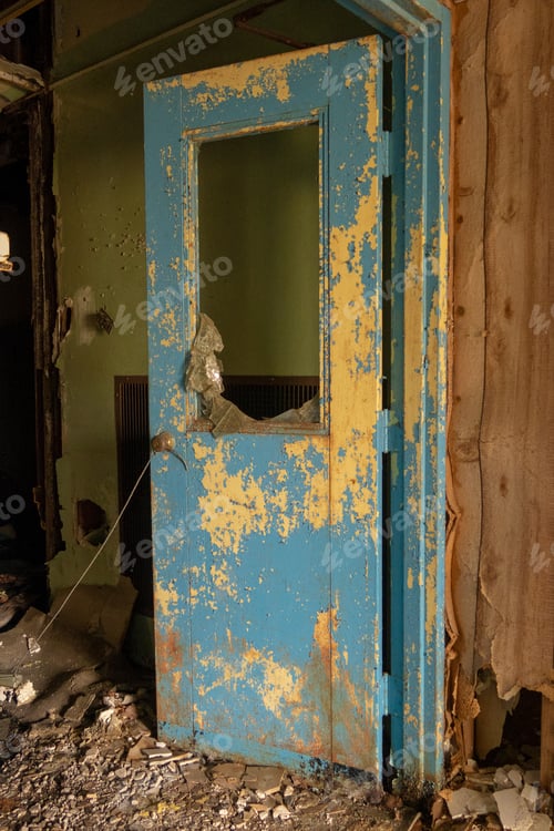 Preview: Doorway Inside An Abandoned Factory. Natural Light.